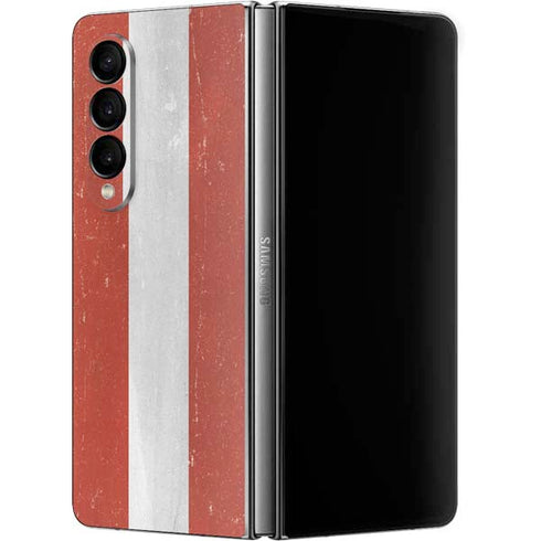 Latvia Flag Distressed Galaxy Z Fold4 5G Skin